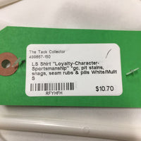 LS Shirt "Loyalty-Character-Sportsmanship" *gc, pit stains, snags, seam rubs & pills
