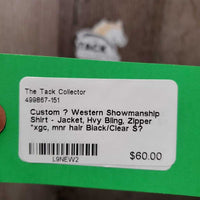 Western Showmanship Shirt - Jacket, Hvy Bling, Zipper *xgc, mnr hair
