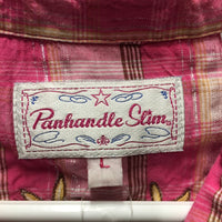 SS Western Shirt, snaps, embroidered *gc, puckered, curled edges, crinkles