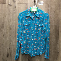 LS Light Western Shirt, snaps *gc, puckers crinkles