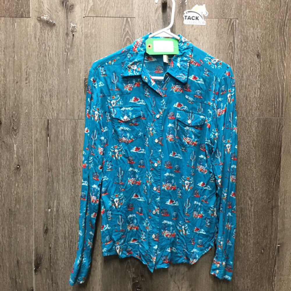 LS Light Western Shirt, snaps *gc, puckers crinkles