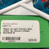 LS Light Western Shirt, snaps *gc, puckers crinkles
