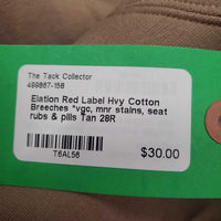 Hvy Cotton Breeches *vgc, mnr stains, seat rubs & pills
