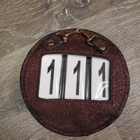 3 # Round Glittery Show Numbers, Eggbutt, Velvet Bag, Bag, Pin *new
