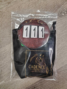 3 # Round Glittery Show Numbers, Eggbutt, Velvet Bag, Bag, Pin *new