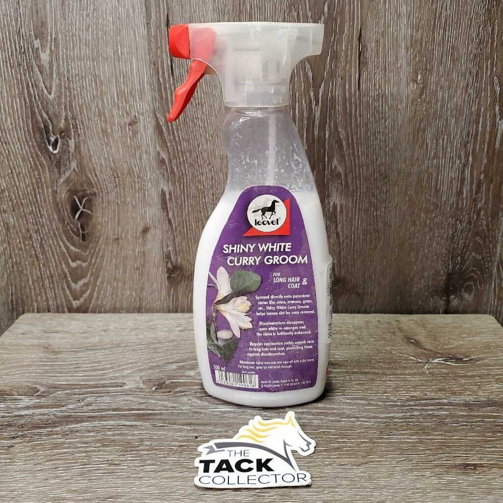 Shiny White Curry Groom for Long Hair & Coat, Spray Bottle *dirty, 3/4-almost full