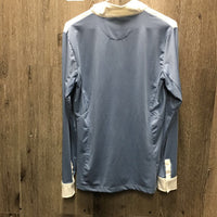 LS Show Shirt. 1/4 Snap Up, snap collar *vgc, seam puckers, v.mnr snag

