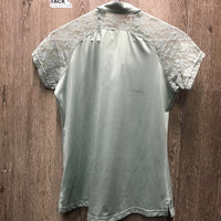 SS Lace Show Shirt, 1/4 Button Up *xc/like new
