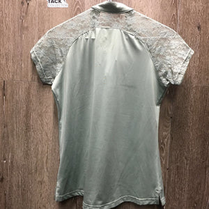 SS Lace Show Shirt, 1/4 Button Up *xc/like new
