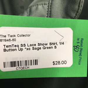 SS Lace Show Shirt, 1/4 Button Up *xc/like new