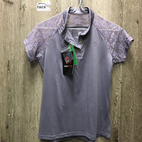 SS Lace Show Shirt, 1/4 Button Up, tag *new