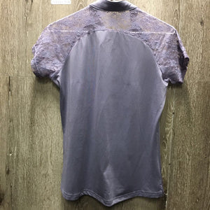 SS Lace Show Shirt, 1/4 Button Up, tag *new
