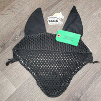Crochet Fly Veil Ear Bonnet, piping *gc/fair, clean, v.faded, curled, frays, residue, NO String

