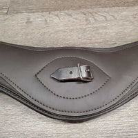 Anatomical Shoulder Relief Padded Leather Girth, 2x els, center strap *vgc, clean, stains?film, residue?, rubs, hairy seams
