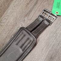 Anatomical Shoulder Relief Padded Leather Girth, 2x els, center strap *vgc, clean, stains?film, residue?, rubs, hairy seams