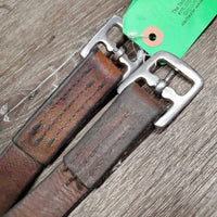 Pr Soft Stirrup Leathers *gc/fair, dirt, dents, scrapes, rubs, UNDONE stitching, older, xholes, gunk, stains
