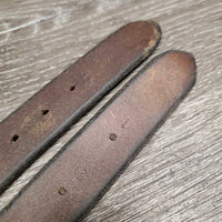 Pr Soft Stirrup Leathers *gc/fair, dirt, dents, scrapes, rubs, UNDONE stitching, older, xholes, gunk, stains
