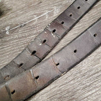 Pr Soft Stirrup Leathers *gc/fair, dirt, dents, scrapes, rubs, UNDONE stitching, older, xholes, gunk, stains

