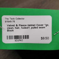 Velvet & Fleece Helmet Cover *gc, clean, hair, faded?, pulled seam
