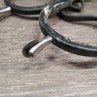 Pr Smooth Rowel Spurs, rubber guards, lthr straps *vgc/gc, mnr dirt, scuffs
