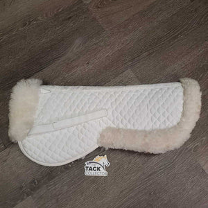 Sheepskin Half Pad, rolled edge *vgc, clean, clumpy, puckers, mnr threads, stains, bare spots
