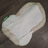 Sheepskin Half Pad, rolled edge *vgc, clean, clumpy, puckers, mnr threads, stains, bare spots