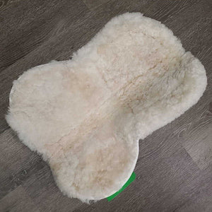Sheepskin Half Pad, rolled edge *vgc, clean, clumpy, puckers, mnr threads, stains, bare spots