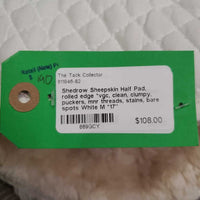 Sheepskin Half Pad, rolled edge *vgc, clean, clumpy, puckers, mnr threads, stains, bare spots
