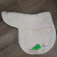 Fleece Fitted Hi Wither Hunter Saddle Pad *gc/fair, clean, clumpy, stains, hair, mnr marker, dingy, rubs
