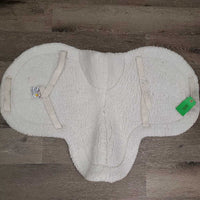 Fleece Fitted Hi Wither Hunter Saddle Pad *gc/fair, clean, clumpy, stains, hair, mnr marker, dingy, rubs