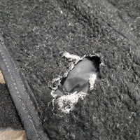 Front & HineShipping Boots, Fleece Lined *gc, clean, clumpy, mnr hair, holes, threads, faded, older, repaired
