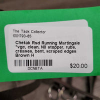 Rsd Running Martingale *vgc, clean, N0 stopper, rubs, creases, bent, scraped edges
