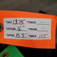 Mesh & Micro Suede Half Chaps *gc, dirty, faded, rubs
