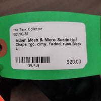 Mesh & Micro Suede Half Chaps *gc, dirty, faded, rubs
