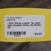 1 Only Stirrup Leather *gc, clean, rubs, scraped, xholes, dry
