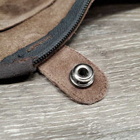 Pr Suede Half Chaps *vgc/gc, mnr dirt, stains, rubs, stretched els, cracking/peeling
