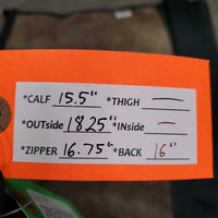 Pr Suede Half Chaps *vgc/gc, mnr dirt, stains, rubs, stretched els, cracking/peeling
