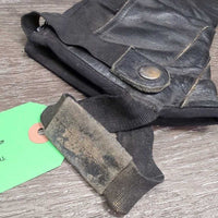 Pr Leather Half Chaps, Back Zipper *fair, split zipper to, stretched & puckered elastic, faded, rubs, rubs
