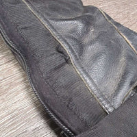Pr Leather Half Chaps, Back Zipper *fair, split zipper to, stretched & puckered elastic, faded, rubs, rubs
