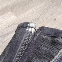 Pr Leather Half Chaps, Back Zipper *fair, split zipper to, stretched & puckered elastic, faded, rubs, rubs
