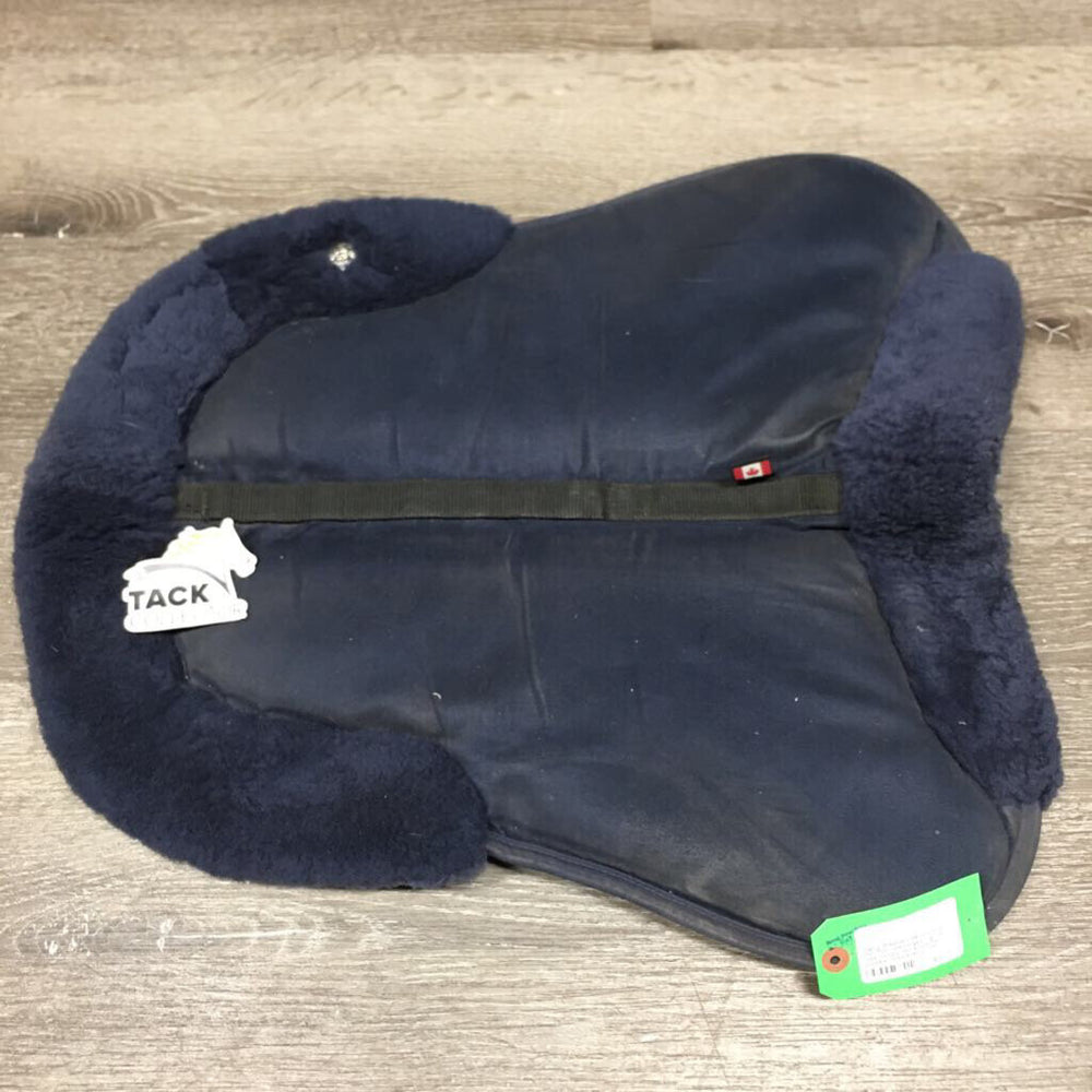 Sheepskin Memory Foam Half Pad, rolled edges *vgc, dirt, rubs, clumpy, mnr stains, hair, puckers, threads