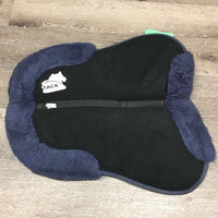 Sheepskin Memory Foam Half Pad, rolled edges *vgc, dirt, rubs, clumpy, mnr stains, hair, puckers, threads