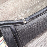 Gel Center Neoprene Dressage Short Girth, 2x els *gc/fair, rough & split edges, stretched elastic, frayed keepers, dirt
