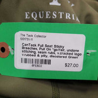 Full Seat Sticky Breeches, Pull On *gc/fair, undone stitching, seam rubs, v.cracked logo, v.rubbed & pilly, discolored
