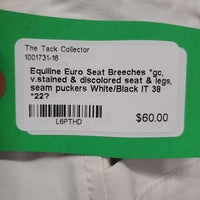 Euro Seat Breeches *gc, v.stained & discolored seat & legs, seam puckers
