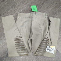 JUNIORS Euro Seat Breeches *gc/fair, v.stained seat & legs, knee rubs, curled waist
