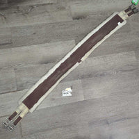 Nylon Web Fleece Girth, 2x els, D Ring *gc, dirty, hairy, clumpy, folded tops & edges, els rubs & frays
