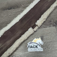 Nylon Web Fleece Girth, 2x els, D Ring *gc, dirty, hairy, clumpy, folded tops & edges, els rubs & frays
