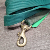 Flat Nylon Lunge Line, loop end, swivel snap *gc, dirt, stains, rubs, mnr faded
