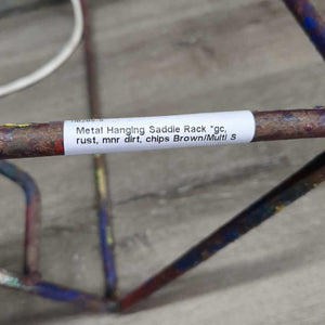 Metal Hanging Saddle Rack *gc, rust, mnr dirt, chips
